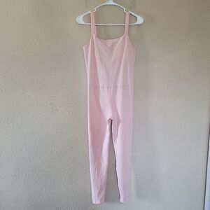 WVN Jumpsuit Womens Size Small Organic Cotton Coral Workout Lounge Built in Bra